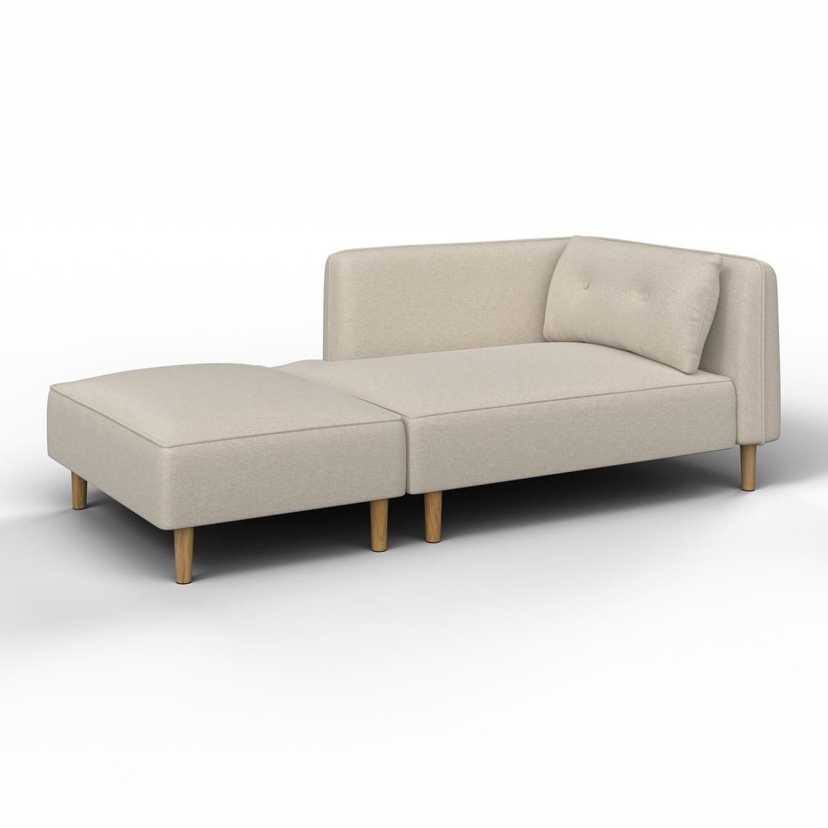 Pohovka FANNY, sivohnedá - sivohnedá/prírodná farba, Modern, drevo/textil (154/55/73cm) - Bessagi Home