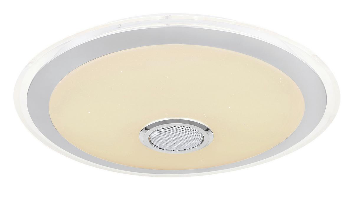 LED-Deckenleuchte 41371-24 - Chromfarben/Klar, KONVENTIONELL, Kunststoff/Metall (43/10,5cm) - Globo