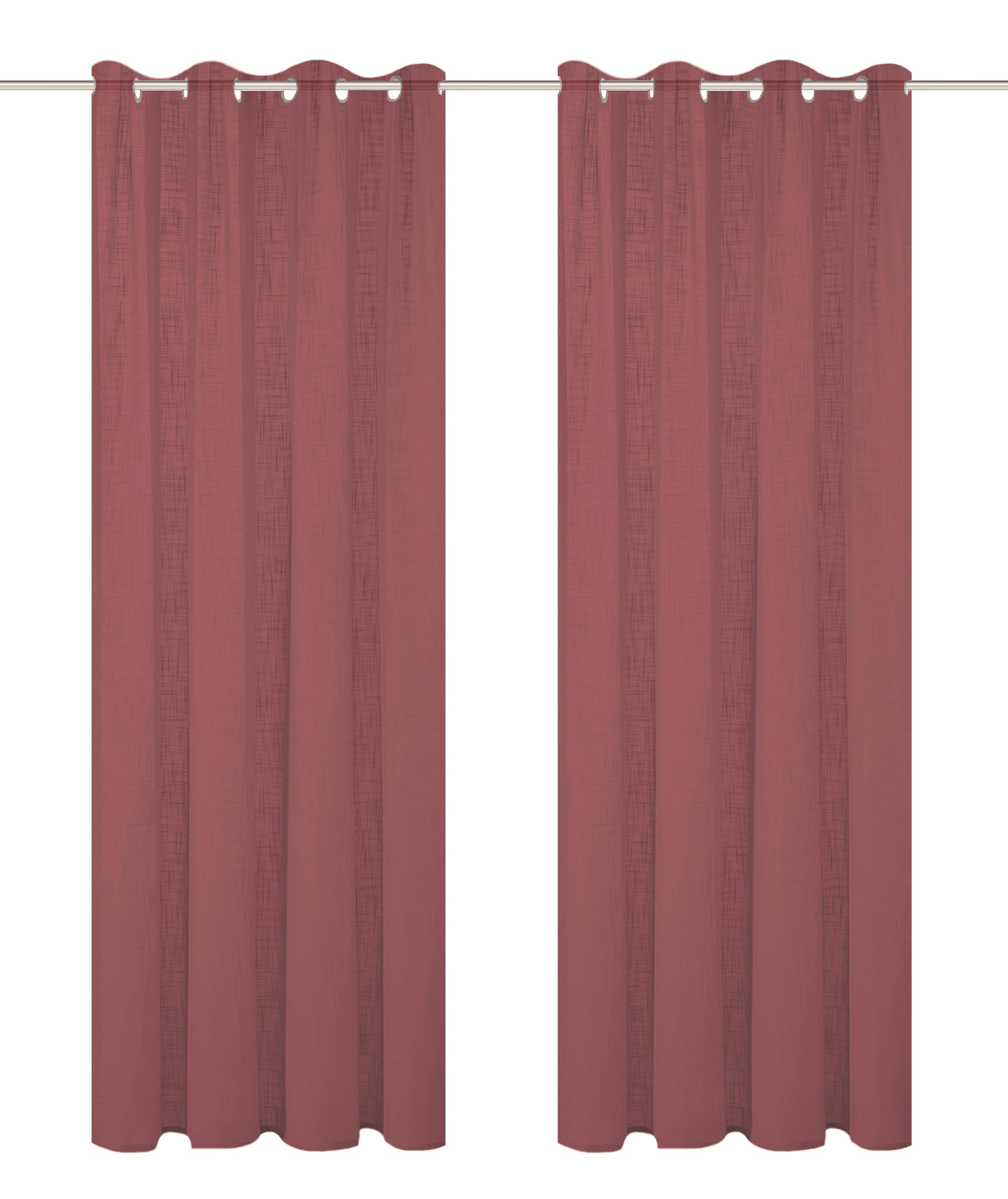 Ösenvorhang Softy 2er Set - Beere, Basics, Textil (140/245cm)