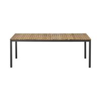 Gartentisch Mood Classic 208x100 cm, Teak/Anthrazit - Anthrazit/Teakfarben, Natur, Holz/Metall (209/100/74cm) - Gardenson