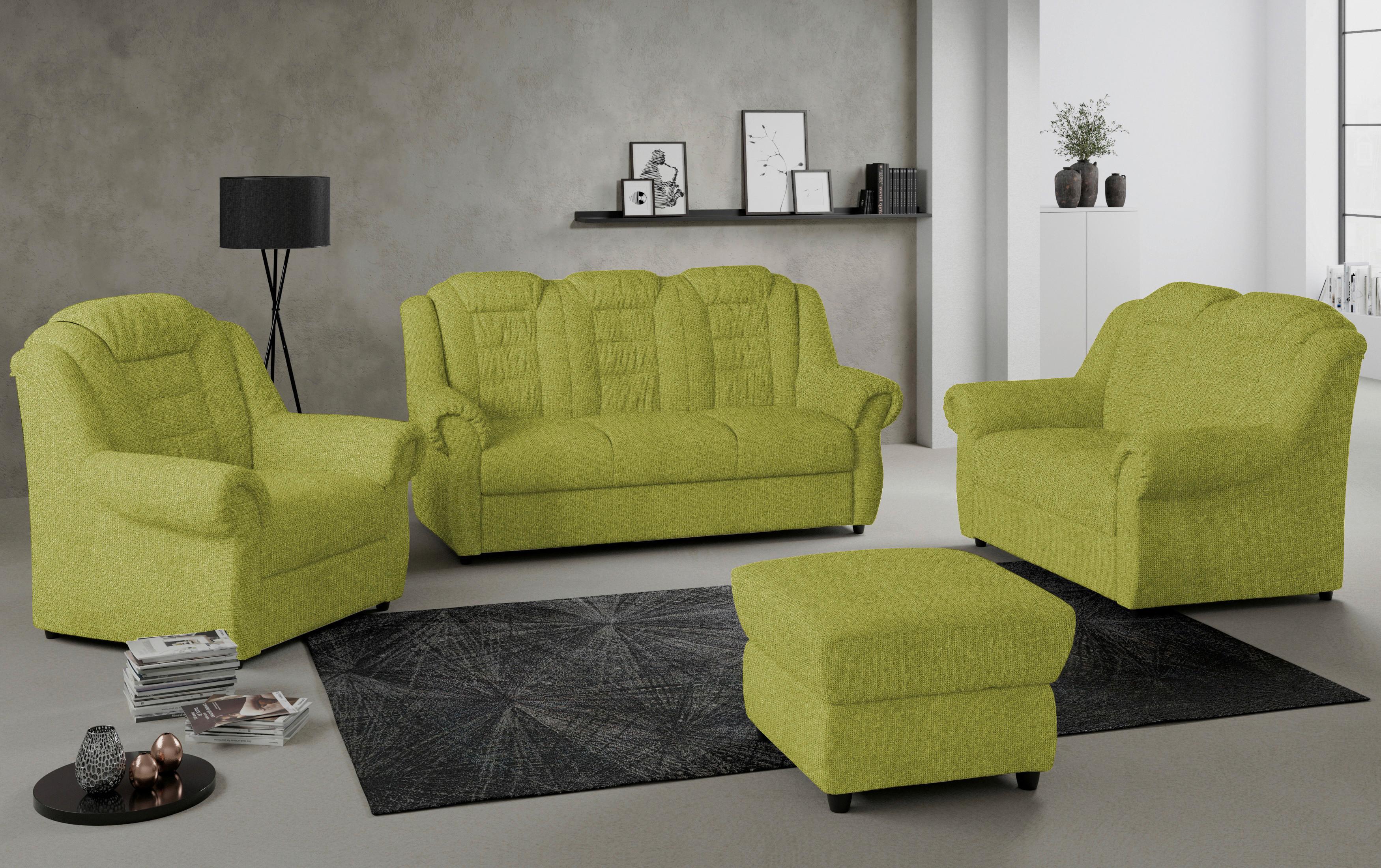 Polsterhocker Boston Mit Stauraum Grün Chenille - Schwarz/Grün, KONVENTIONELL, Textil (68/45/68cm) - Livetastic