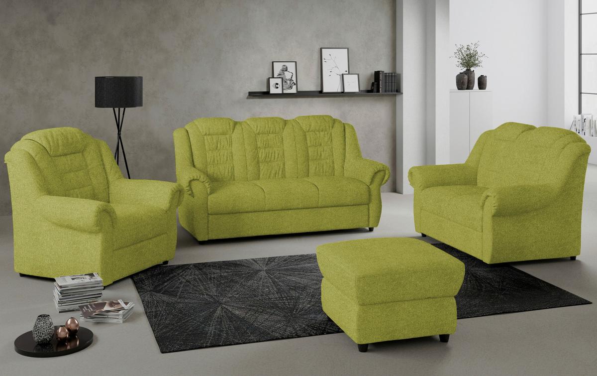 2-Sitzer-Sofa Boston Grün Chenille - Schwarz/Grün, KONVENTIONELL, Textil (145/102/101cm) - Livetastic