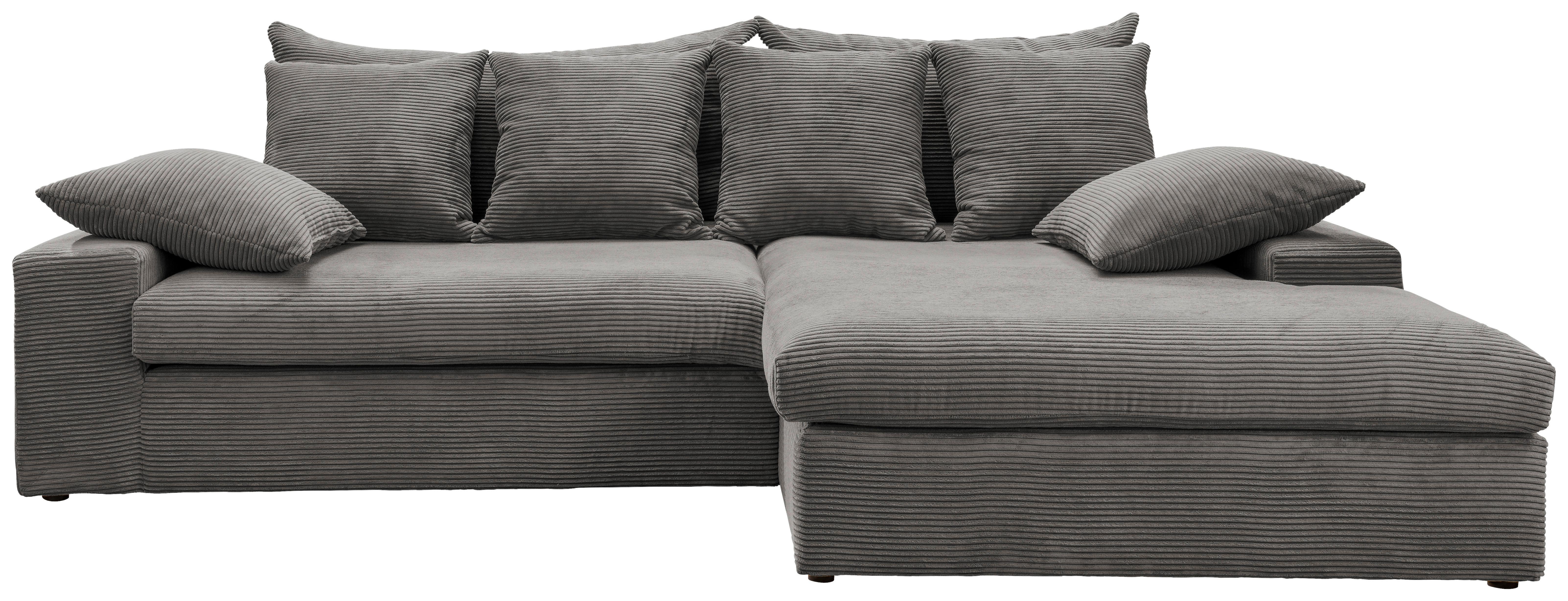 Ecksofa Avellino Grau S: 278/200 cm - Schwarz/Grau, MODERN, Textil (278/200cm) - Livetastic