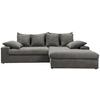 Ecksofa Avellino Grau S: 278/200 cm - Schwarz/Grau, MODERN, Textil (278/200cm) - Livetastic