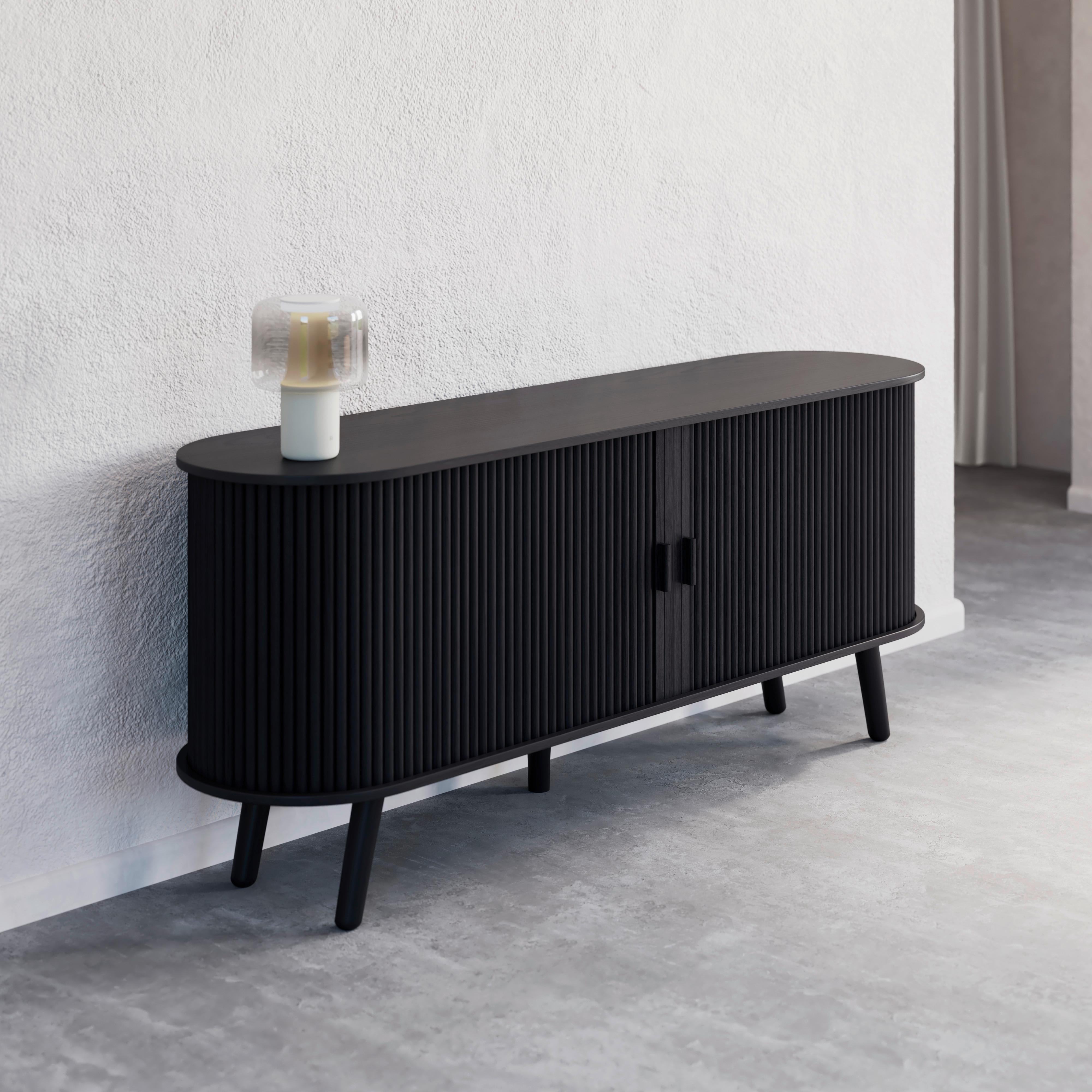 Komoda ENNIO čierna - čierna, Modern, drevo/kompozitné drevo (160/80/40cm) - Bessagi Home