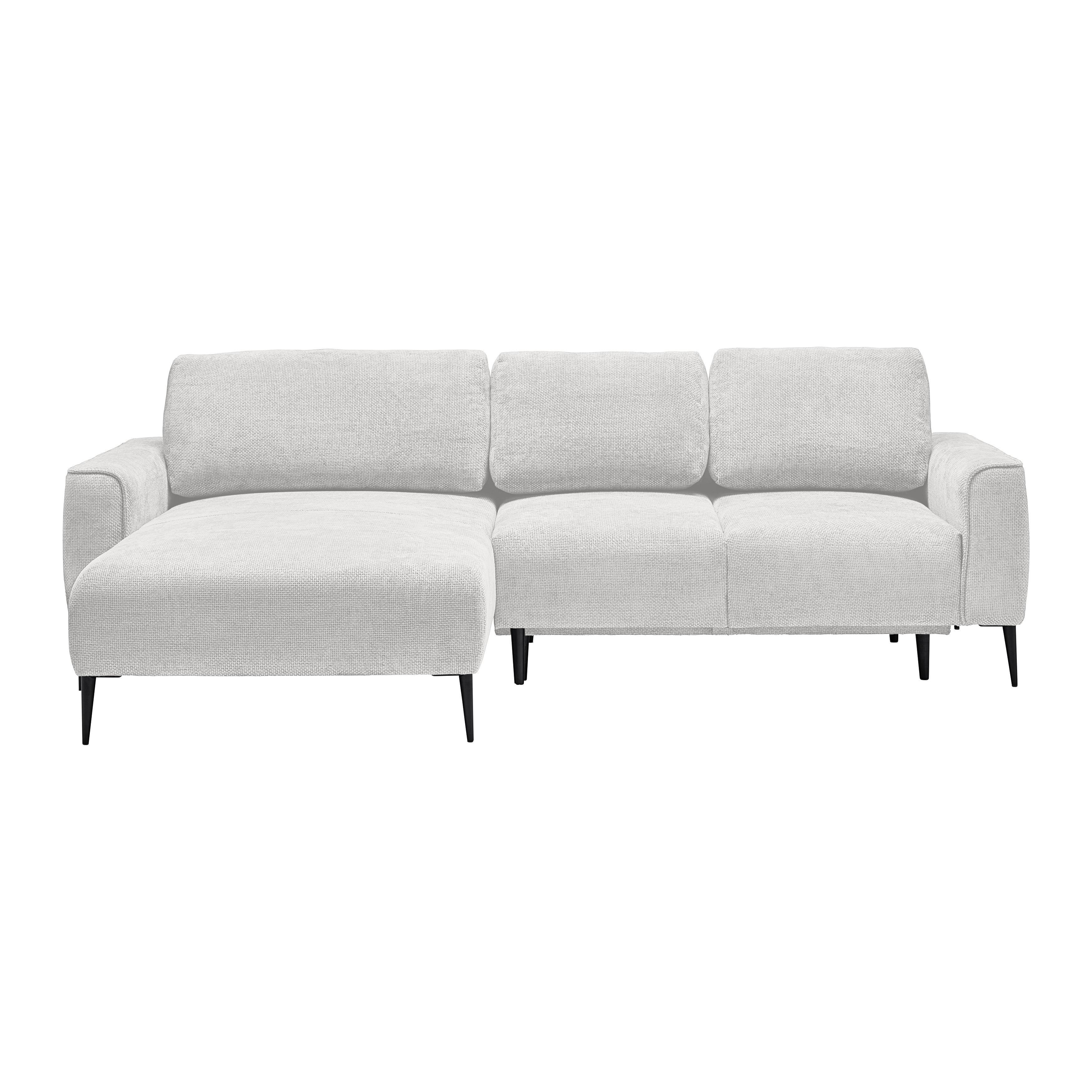 Rohová sedačka CUSTOM, levá, krémová žinylka - černá/krémová, Moderní, kov/textil (164/255cm) - Mömax