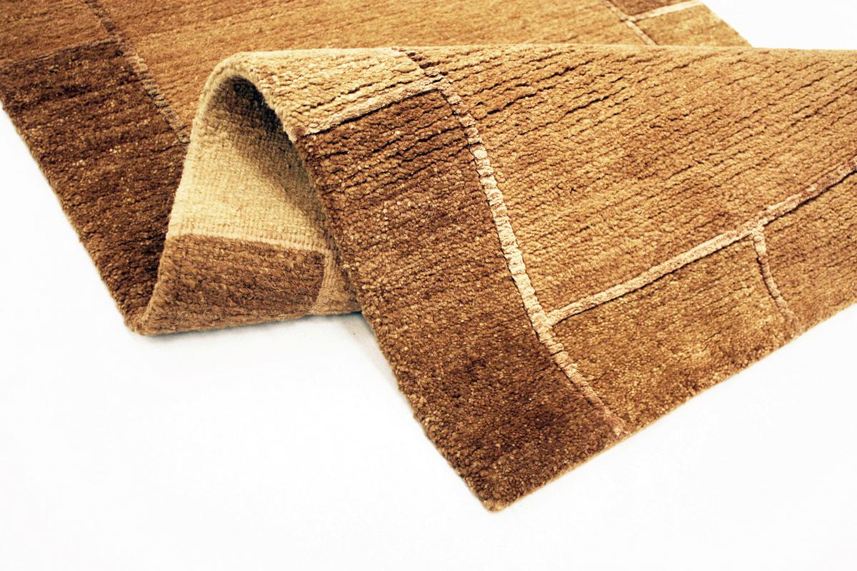 Wollteppich Luwasa - Braun, Basics, Textil (90/160cm) - Cazaris