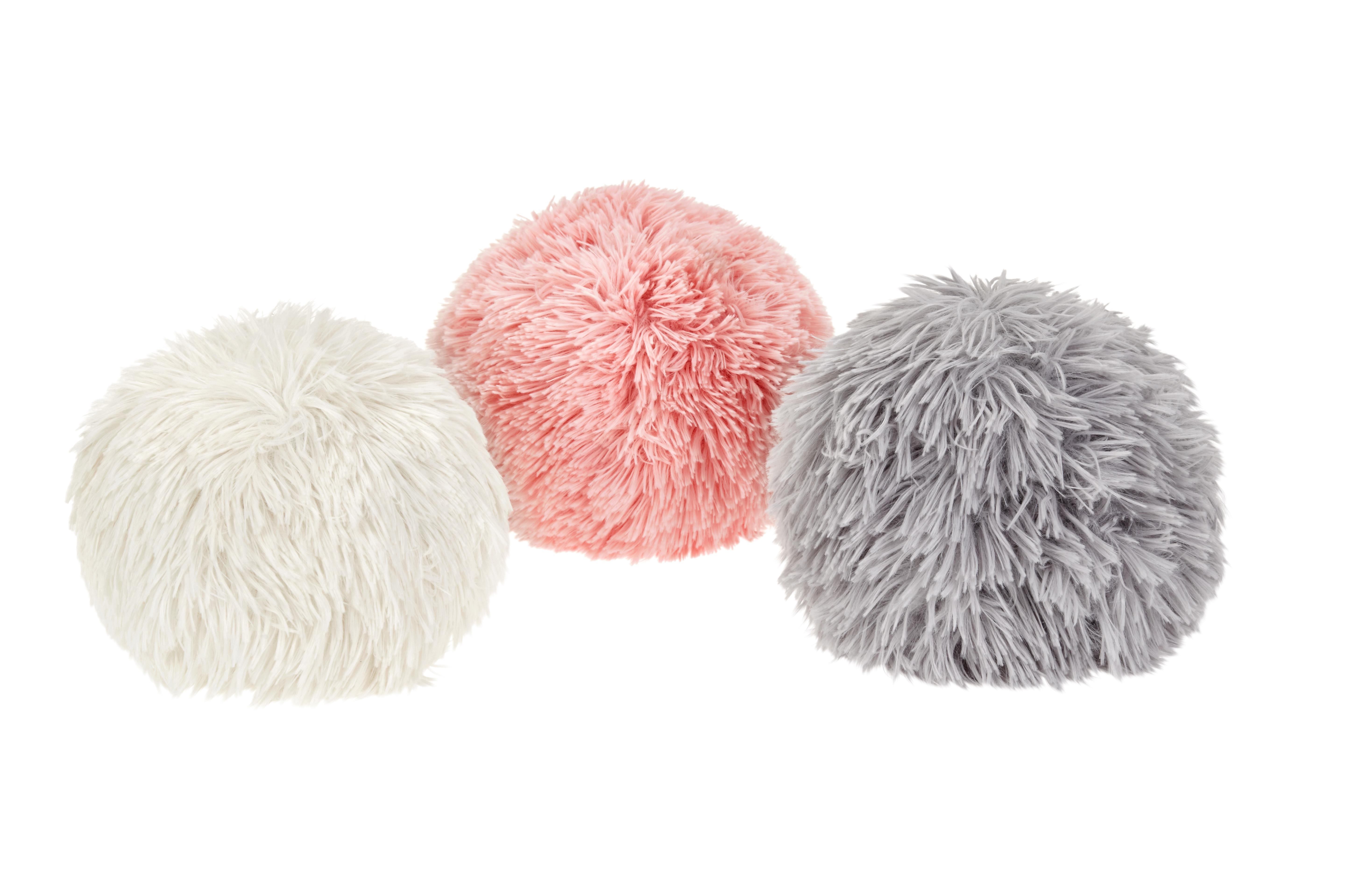 Szörme Párna Seren - Rózsaszín/Szürke, modern, Textil (20cm) - Luca Bessoni