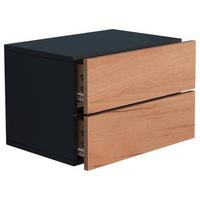 Nachtkästchen USAl L B: 45 cm Schwarz/Eiche Dekor - Eichefarben/Schwarz, MODERN, Holzwerkstoff (45/30/32cm) - MID.YOU