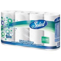 Küchenrolle Soled 3-lagig 4 Stück Packung Reißfest - Weiß, Basics, Papier (34/22,5/9cm)