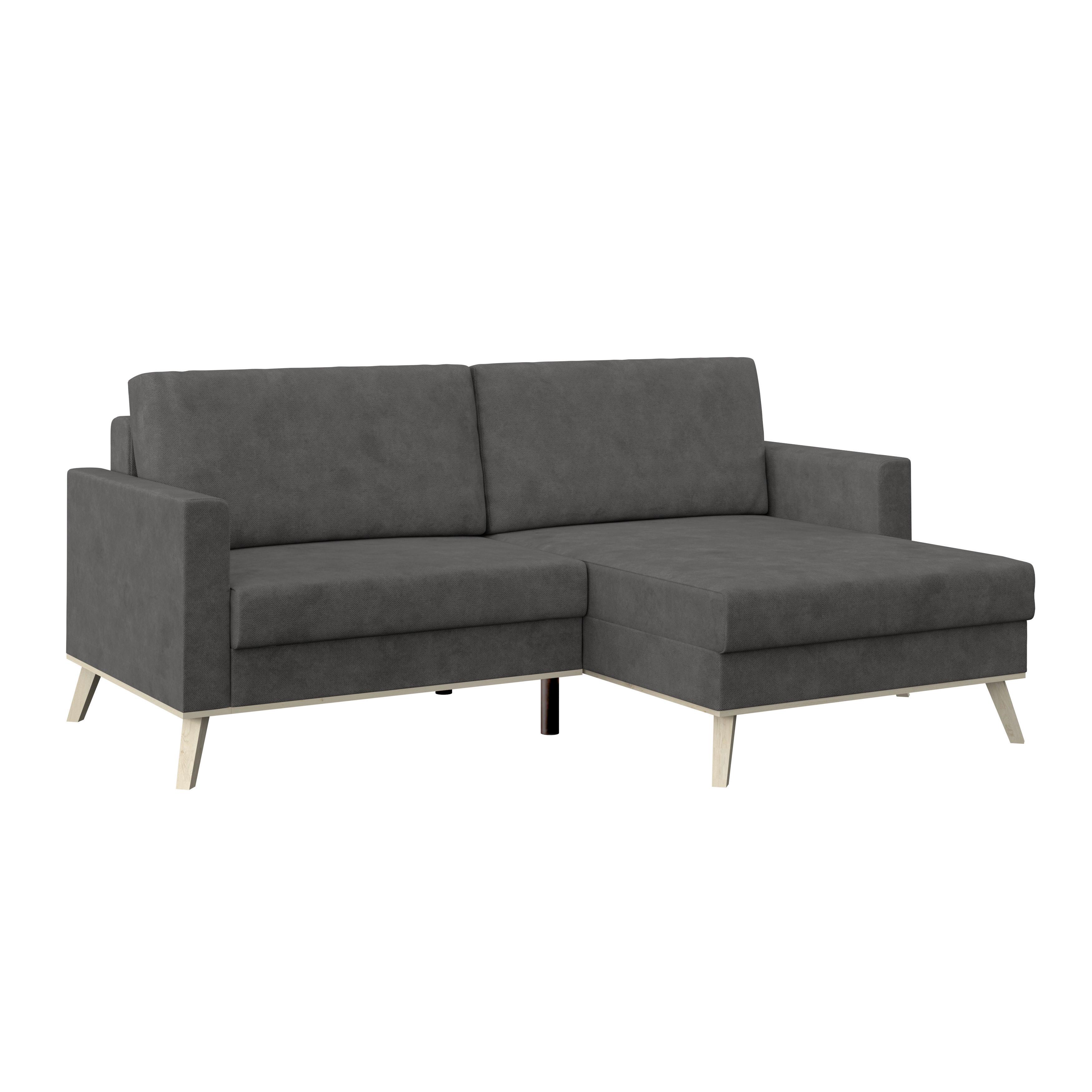 Ecksofa Carini - Eichefarben/Anthrazit, Basics, Textil (222/152cm)