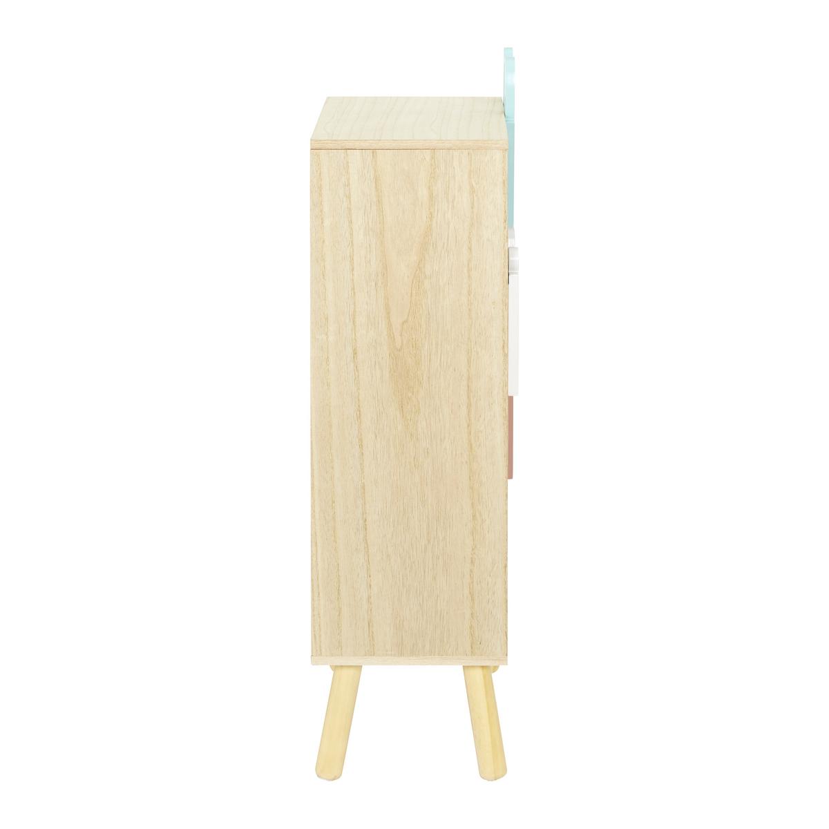 Regál do dětského pokoje LANNY modrý, růžový, šedý - přírodní barvy/vícebarevná, Moderní, dřevo (40/83/25cm) - Bessagi Kids