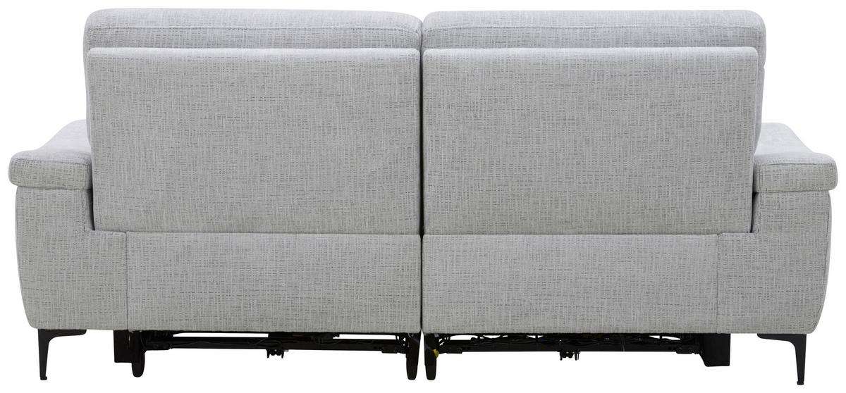 2-Sitzer Sofa Berlin Samt Grau, B: 214 cm - Schwarz/Naturfarben, MODERN, Holz/Kunststoff (216/94/95cm)