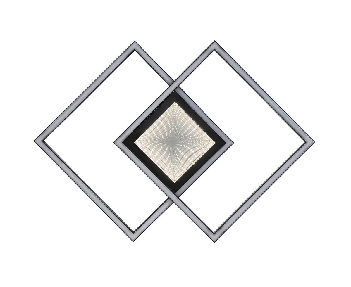 STROPNÍ LED SVÍTIDLO VUIO - černá, Moderní, kov/plast (59/42/4,5cm) - Mömax