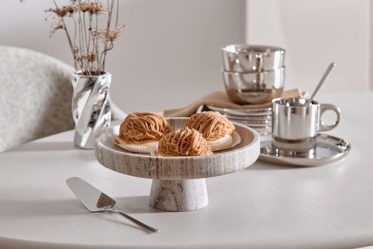 Dezertný tanier SHINY SILVER - strieborná, Modern, keramika (21,5/2,3cm) - Mömax