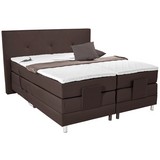 Boxspringbett Thunder 180x200 Dunkelbraun - Chromfarben/Dunkelbraun, KONVENTIONELL, Textil (202/121/212cm)