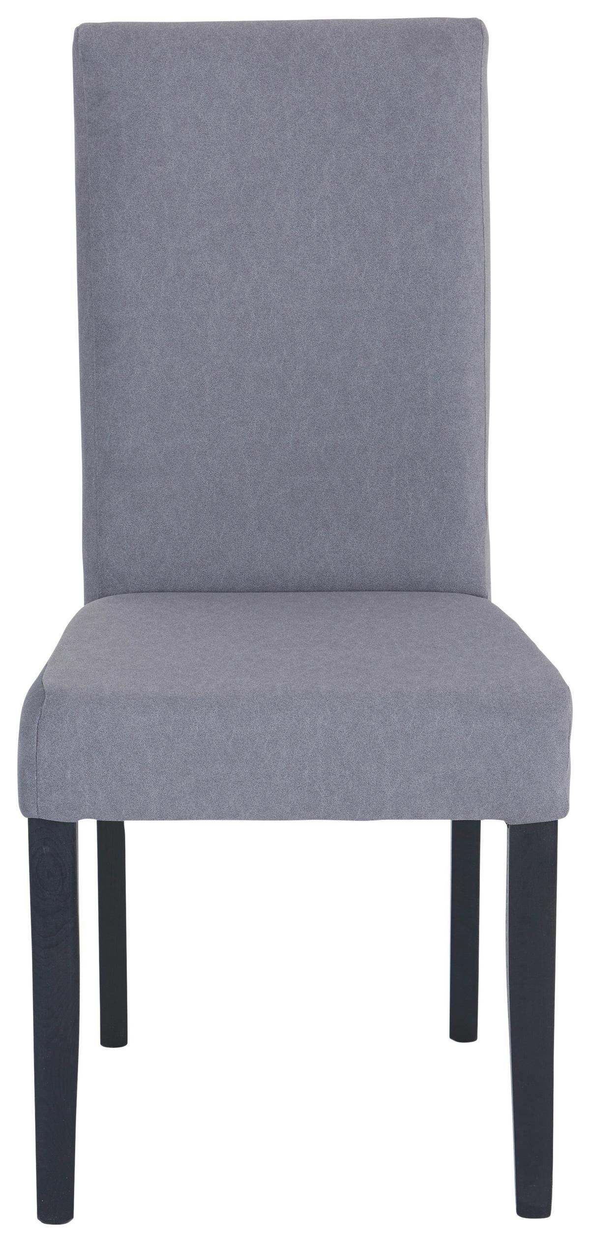 Esszimmerstuhl Campel Grau Echtholz-Beine - Schwarz/Grau, KONVENTIONELL, Holz/Textil (43,5/94/59cm)