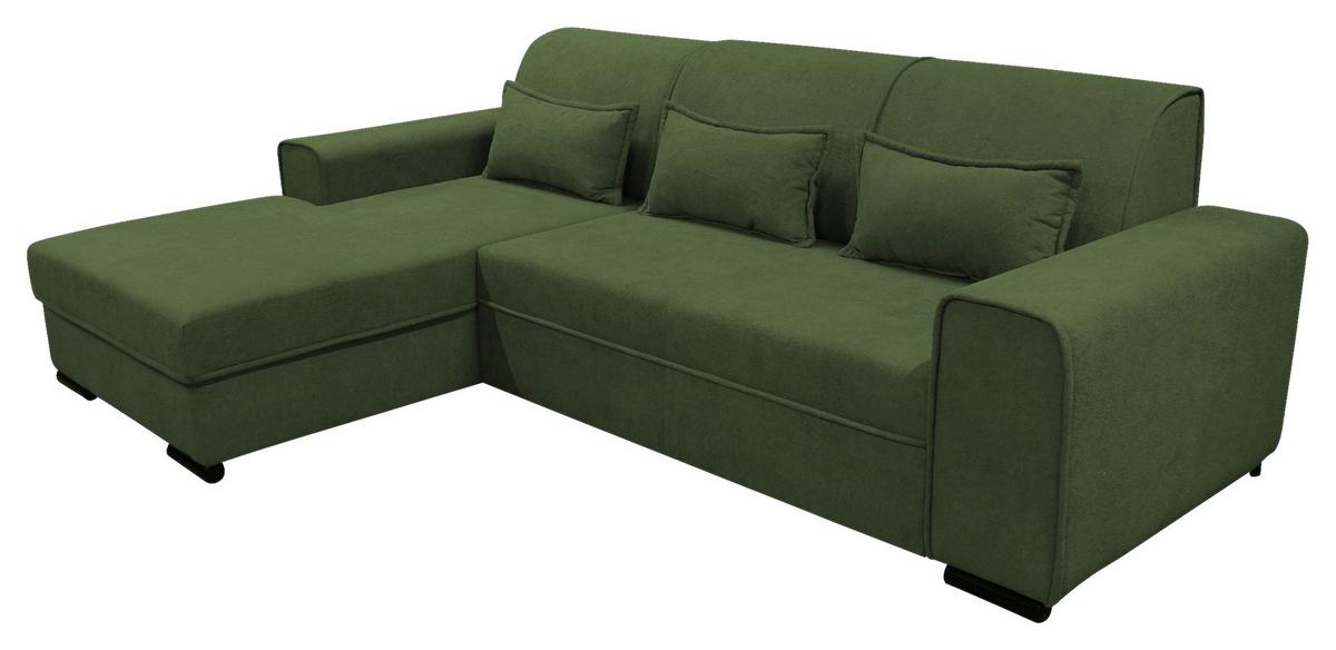 Ecksofa Classic Grün 175x270 cm - Schwarz/Grün, Design, Textil (175/270cm) - MID.YOU
