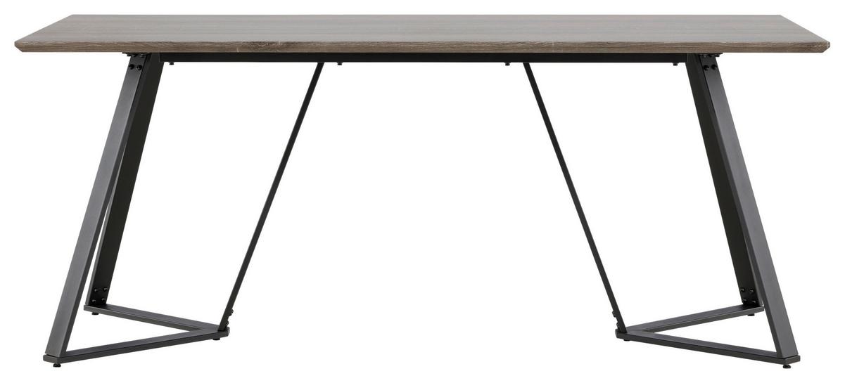 Esstisch Marina - Schwarz/Grau, Design, Holzwerkstoff/Metall (180/90/75cm) - Livetastic