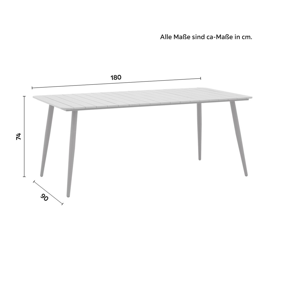 Zahradní souprava ZOPHIA - šedá/tmavě šedá, Moderní, kov/plast (180/74/90cm) - Bessagi Garden