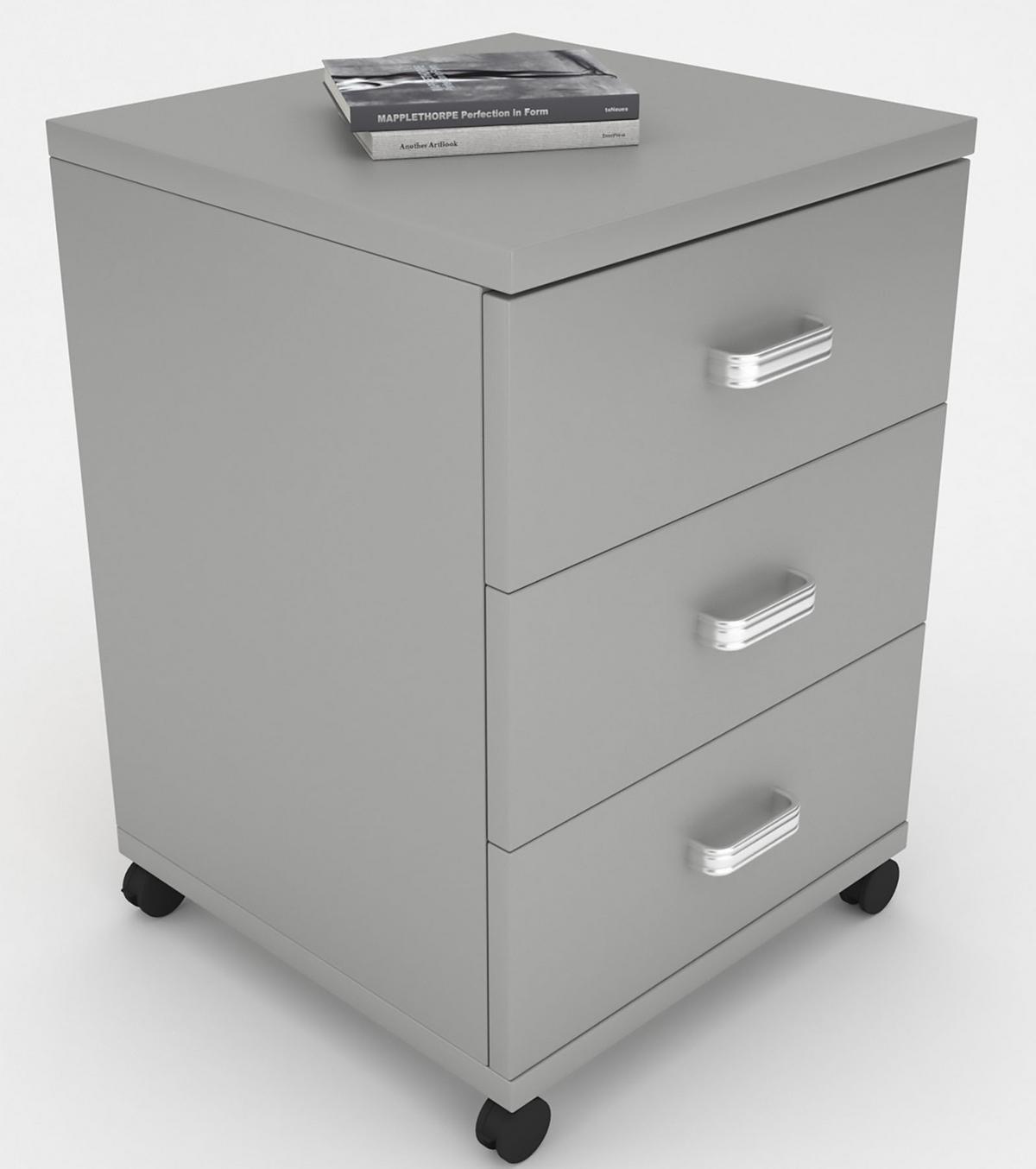 Rollcontainer Grau Tobila 45x58x44 Cm - Grau, Basics, Holzwerkstoff/Kunststoff (45/58/44cm) - MID.YOU