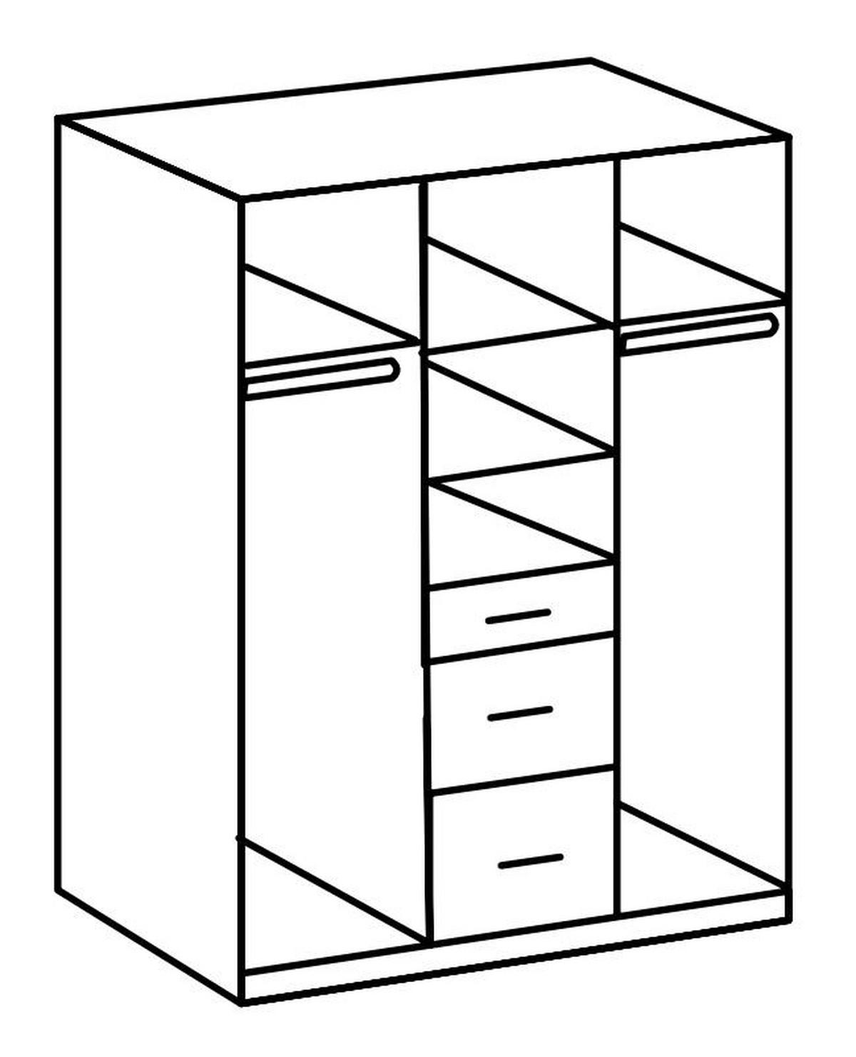 Šatníková skriňa CLACK biela vysoký lesk - biela/biela s vysokým leskom, Basics, kompozitné drevo (135/199/58cm) - MID.YOU