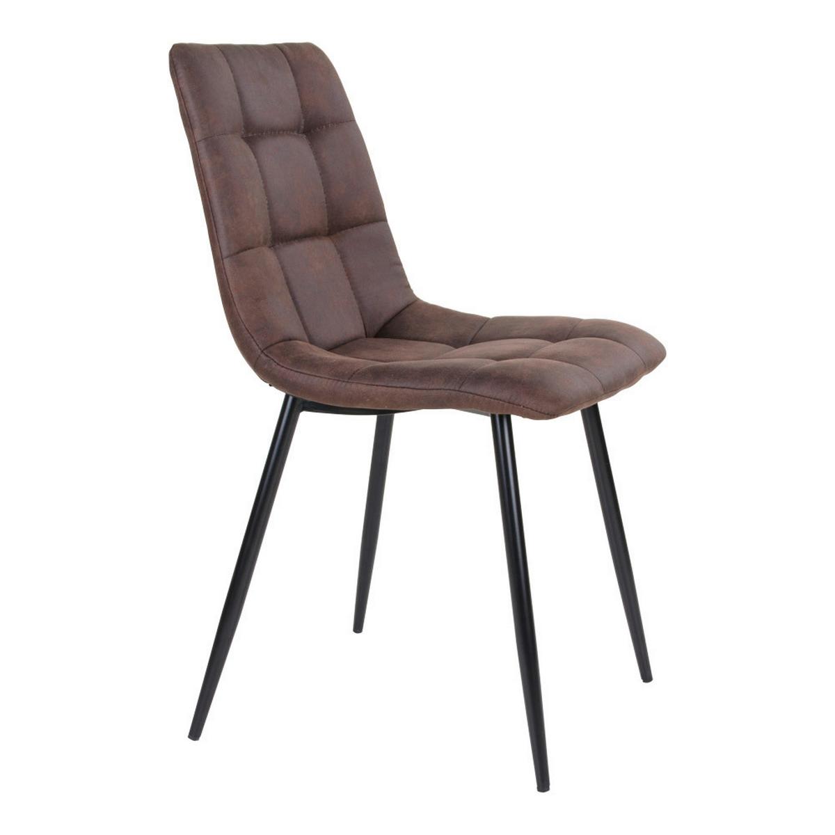 Stuhl-Set Middelfart Dunkelbraun B: 44cm - Dunkelbraun/Schwarz, MODERN, Textil/Metall (44/86/55cm) - MID.YOU