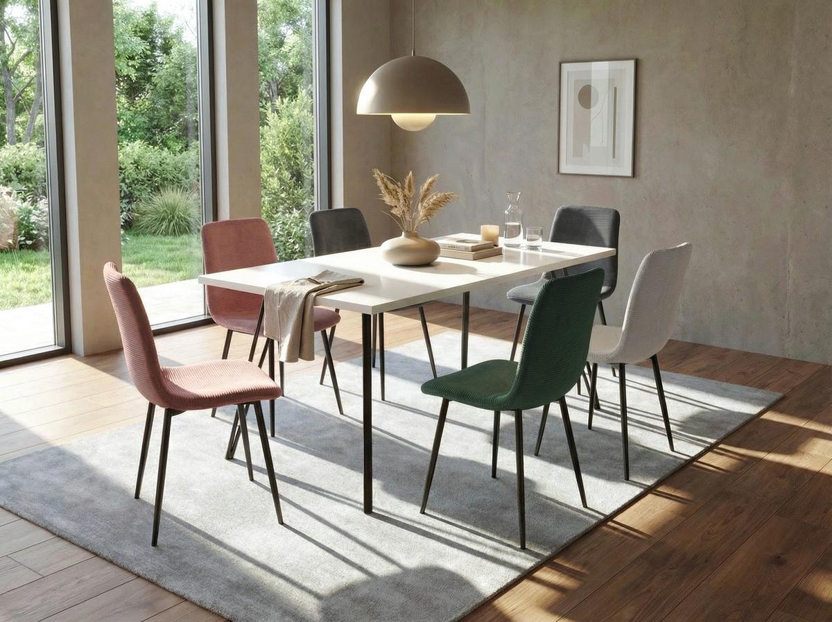 Stuhl-set Leipzig S 2er-Set - Altrosa/Schwarz, MODERN, Textil/Metall (44/92/54cm) - MID.YOU