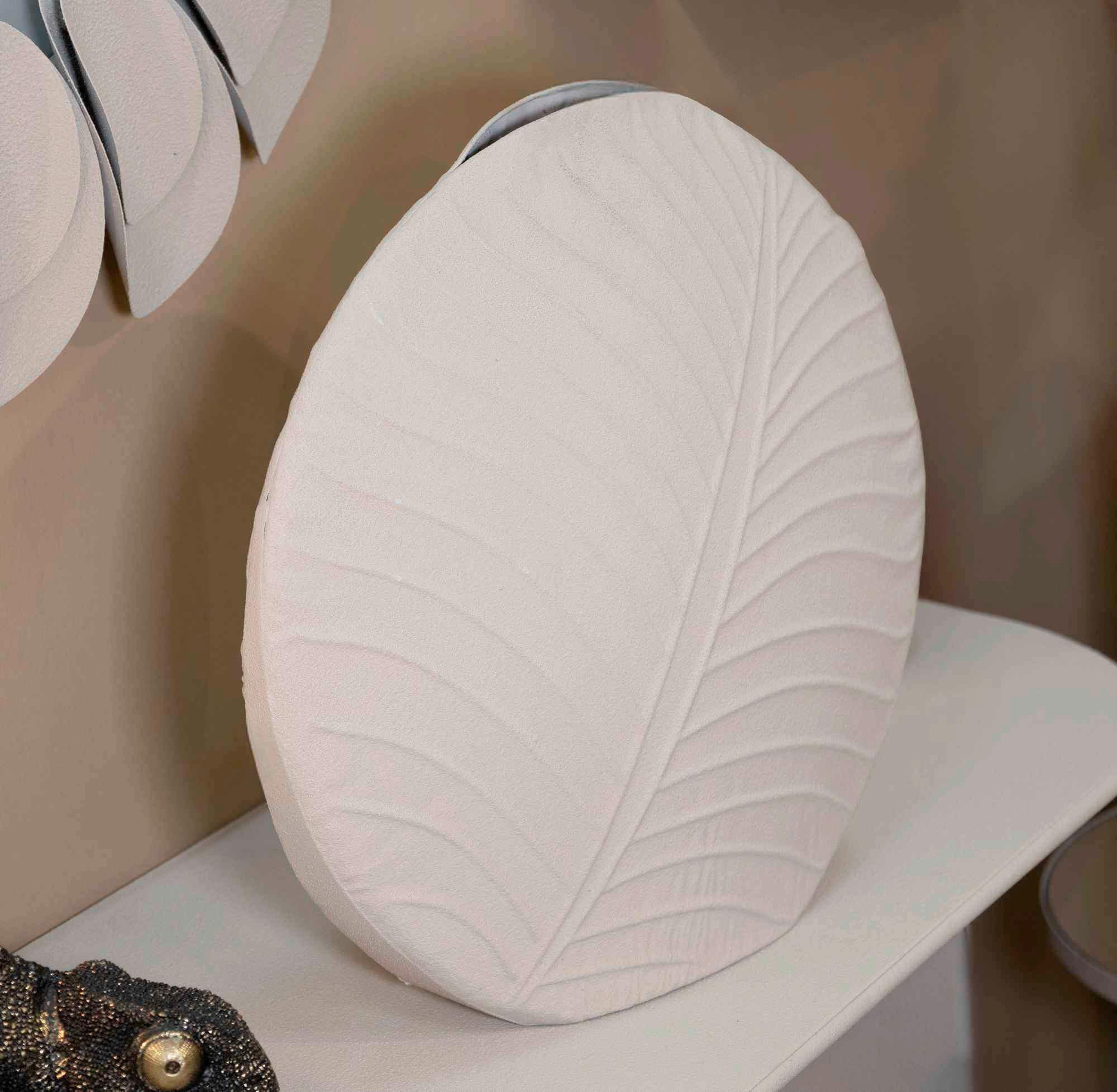 Vase Round Dune Creme B: 41,5 Cm - Creme, Basics, Metall (41,5/14/41,5cm)