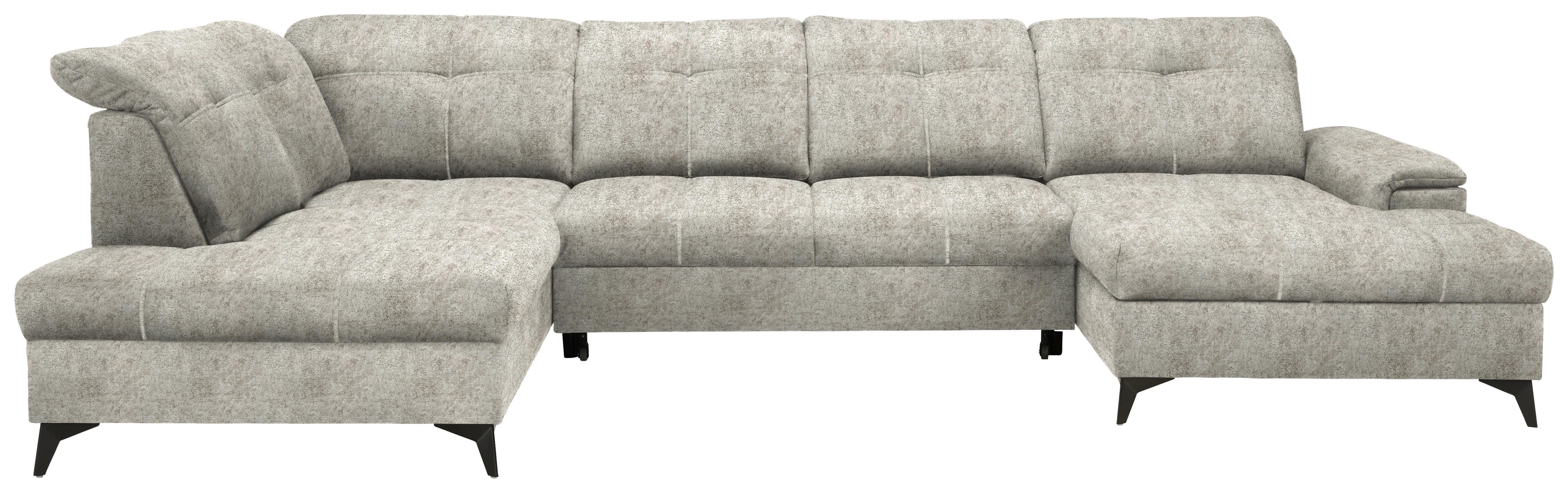 Sedacia súprava U SIERRA, ľavá, sivohnedá INFINITY - čierna/taupe, Modern, kov/textil (181-230/90-106/364cm) - Mömax