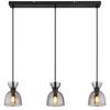 Hängeleuchte Massey Grau Schwarz L: 65 cm - Schwarz/Grau, Design, Glas/Kunststoff (65/13/120cm) - Globo