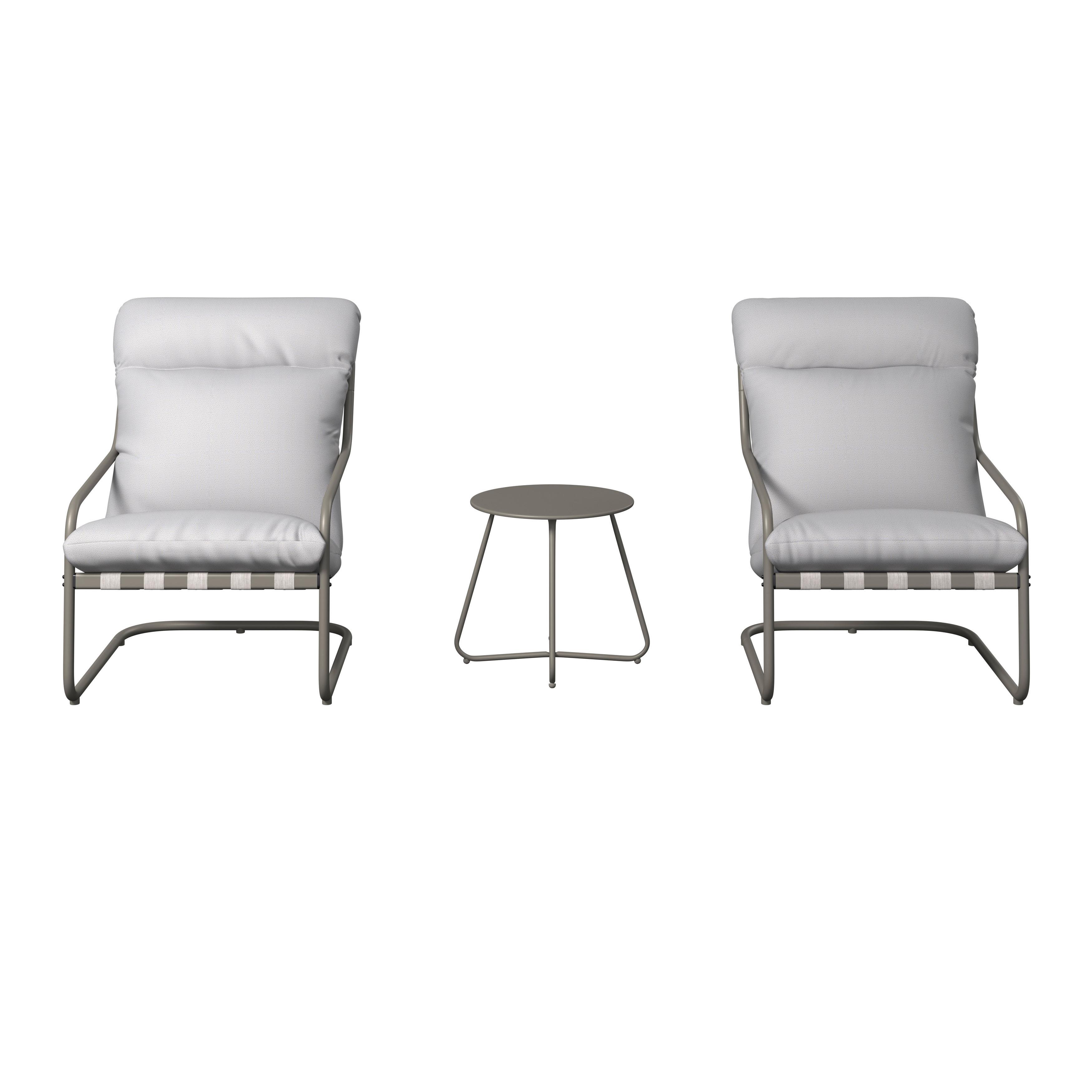 Balkonset Madrid - Grau, Basics, Textil/Metall - Beldano