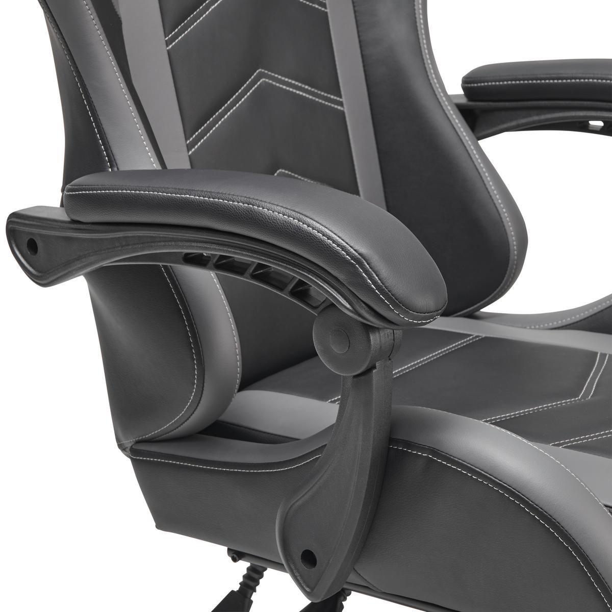 Gamingstuhl Miami - Schwarz/Grau, LIFESTYLE, Kunststoff/Textil (64/124-134/70cm) - MID.YOU
