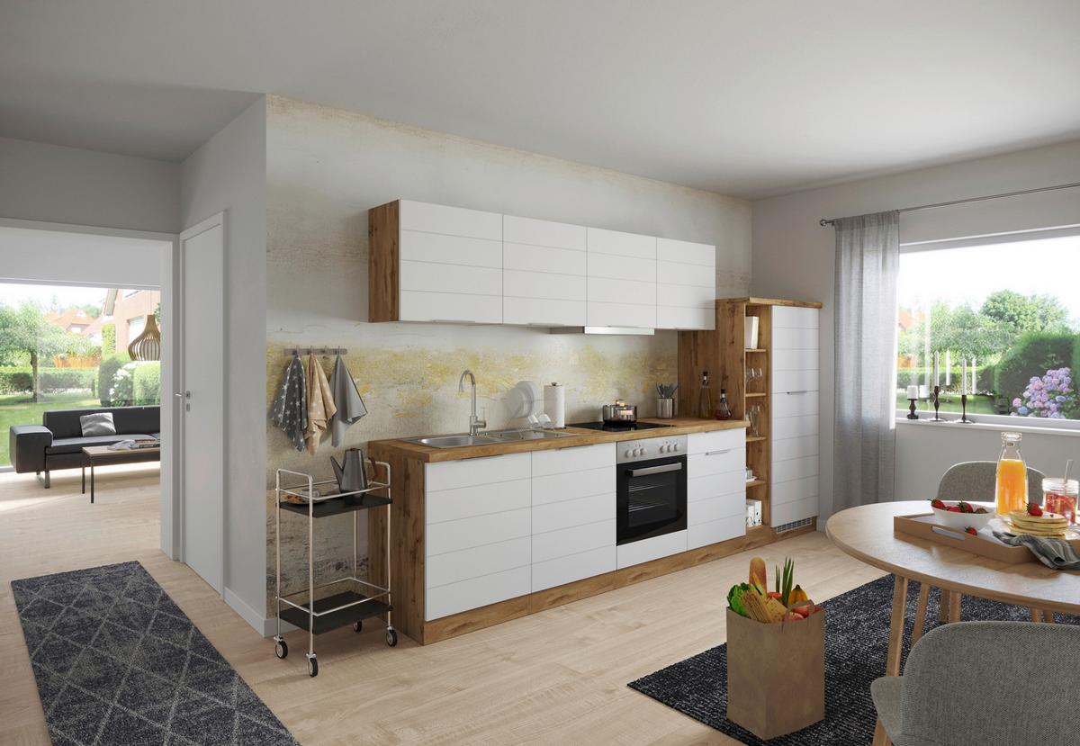 Spülenschrank Florenz B: 120 Cm Weiß/eiche Dekor - Eiche Wotan/Weiß, Design, Holzwerkstoff (120/86/60cm) - Held