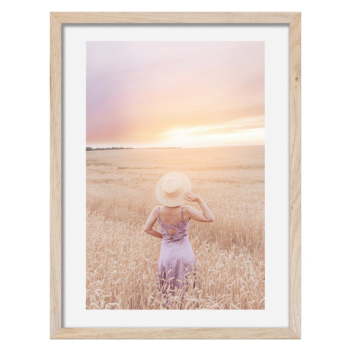 OBRAZ VOUS I - barvy dubu/žlutá, kompozitní dřevo/papír (30/40cm) - Modern Living