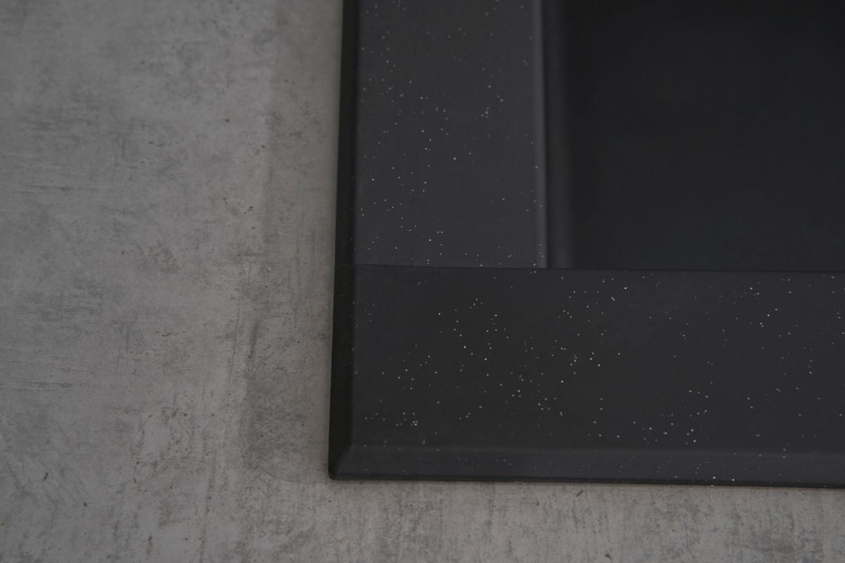 Spüle Respekta Ohio Kunststein Bxt: 66x50 cm - Schwarz, Trend, Glas/Kunststoff (66/21/50cm) - Respekta