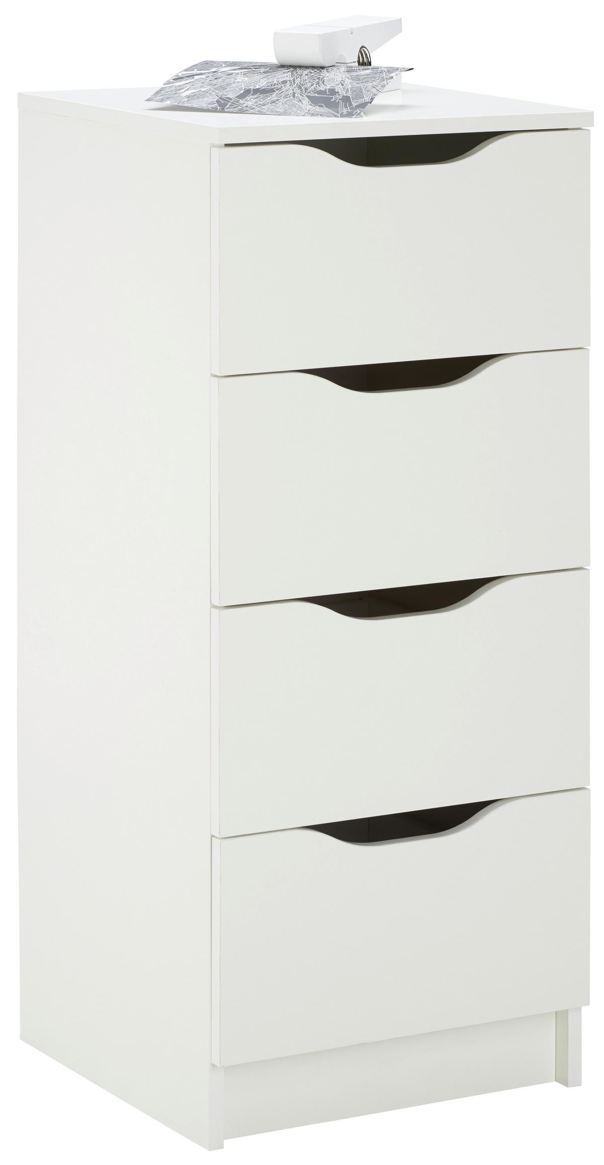 Kommode Grifflos B 40cm Westphalen, Weiß - Weiß, LIFESTYLE, Holzwerkstoff (40/92/40cm) - MID.YOU