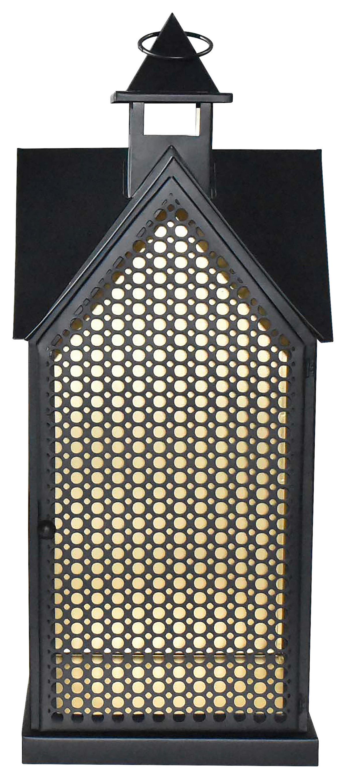 Laterne Larissa -Paz- - Goldfarben/Schwarz, KONVENTIONELL, Metall (21/21/52cm) - Luca Bessoni