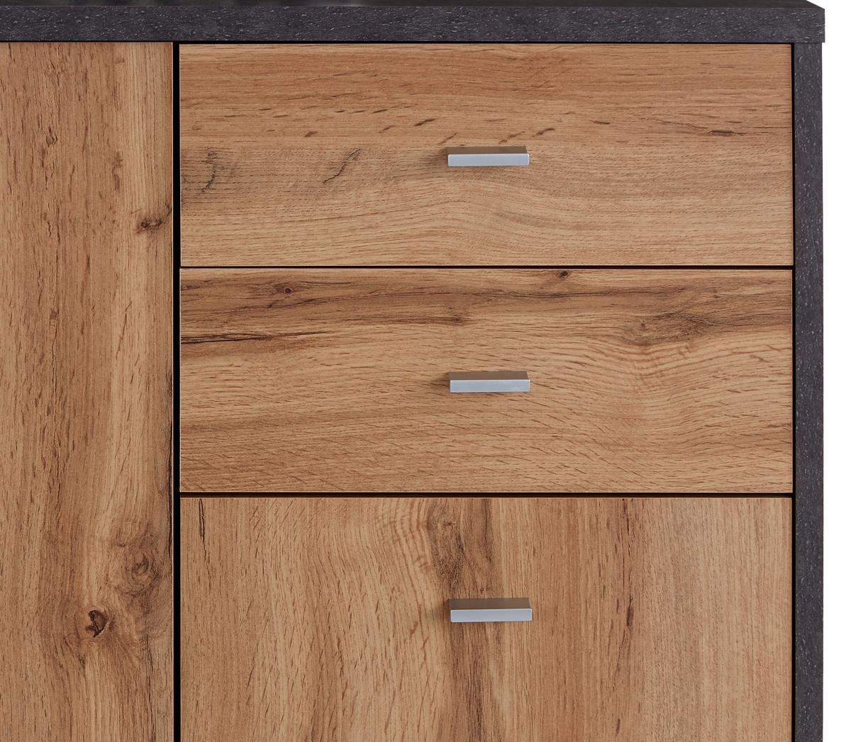 Kommode B 74cm 4-You, Beton Optik/Wotan Eiche Dekor - Eichefarben, MODERN, Holzwerkstoff (74/85,4/34,6cm)
