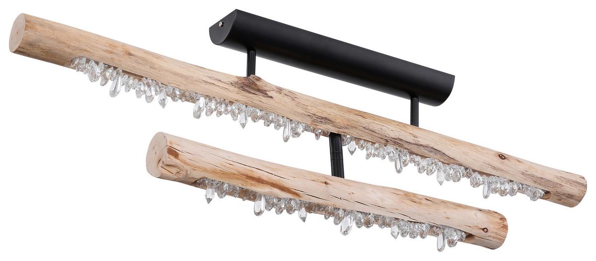 Led-deckenleuchte Felicitas L: 100 Cm 3 Helligkeitsstufen - Klar/Schwarz, Basics, Holz/Kunststoff (100/8/30cm)