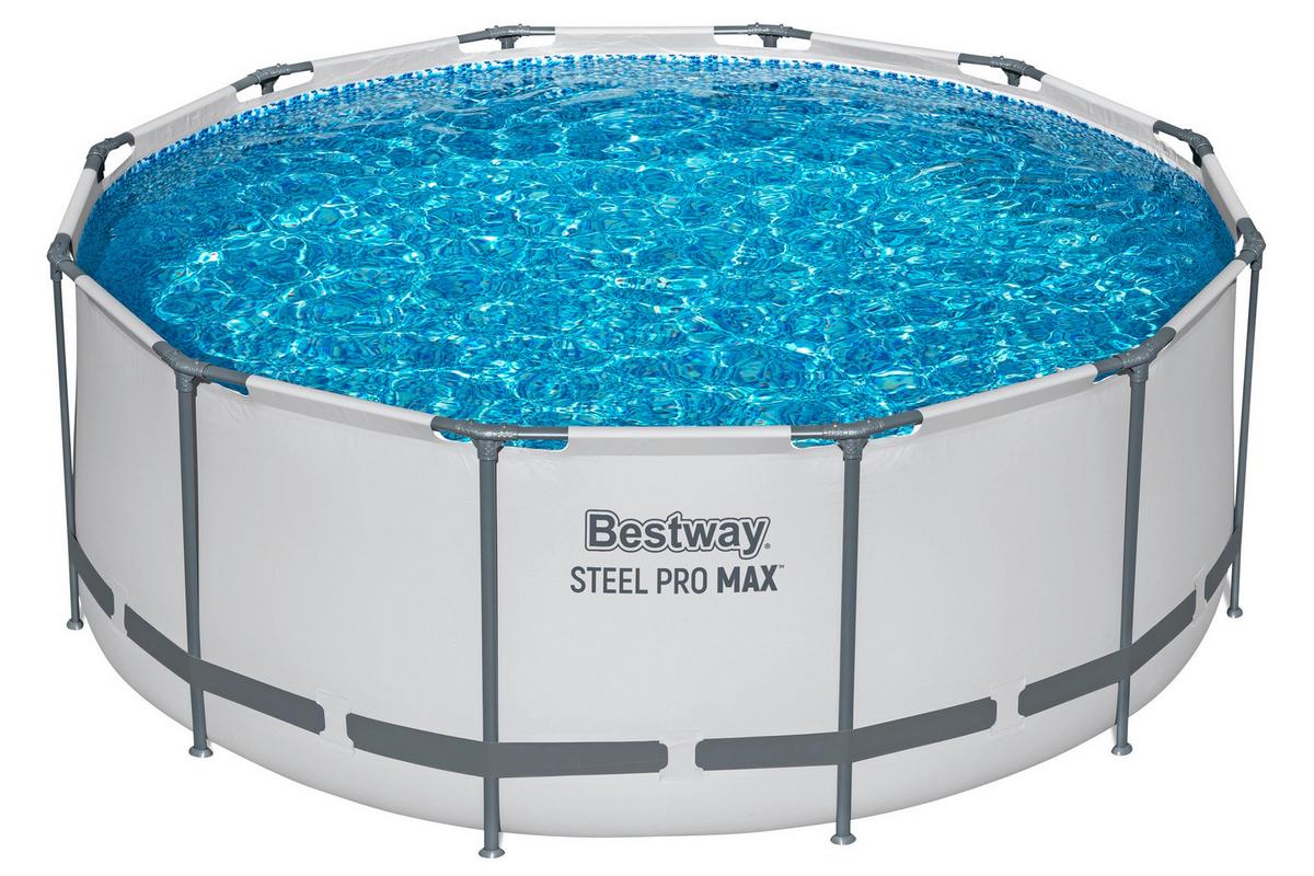 Pool Martina - Blau/Hellgrau, KONVENTIONELL, Kunststoff/Metall (366/122cm) - Bestway