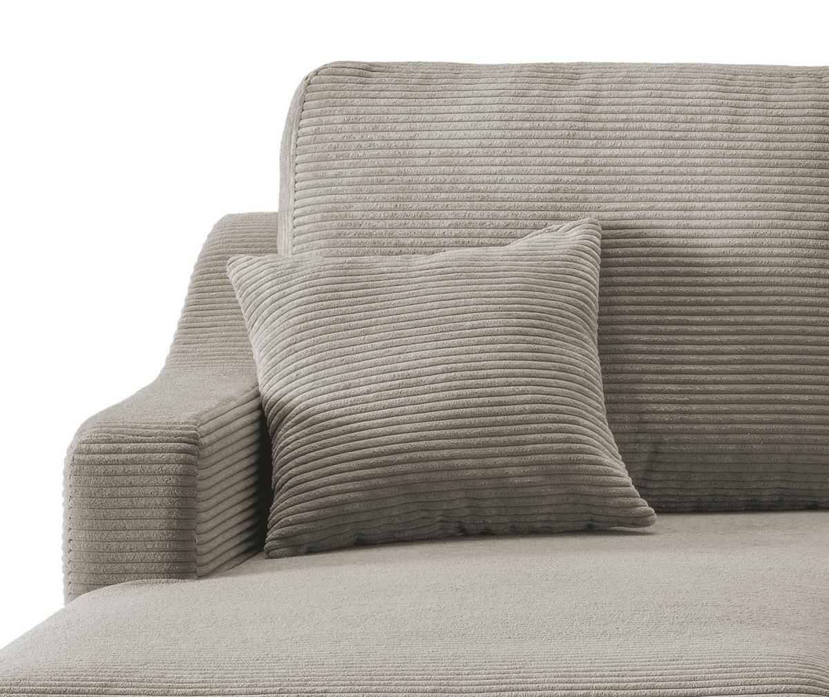Ecksofa Valentina - Graubraun/Naturfarben, Design, Textil (150/228cm) - P & B
