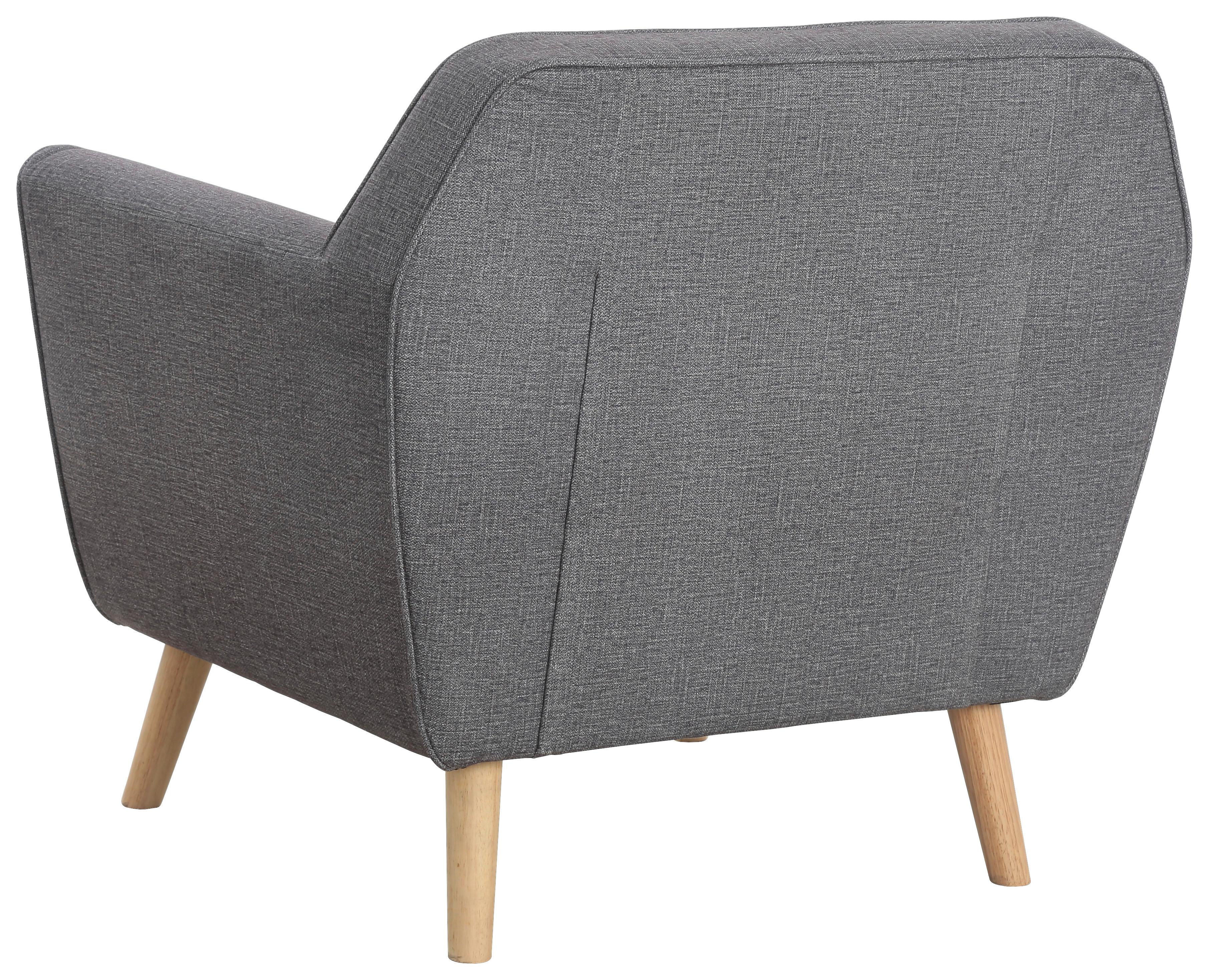 Sessel Lara - Dunkelgrau/Naturfarben, KONVENTIONELL, Holz/Textil (88,5/83/79cm) - P & B