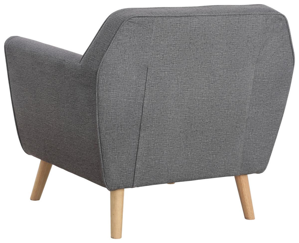Sessel Lara - Dunkelgrau/Naturfarben, KONVENTIONELL, Holz/Textil (88,5/83/79cm) - P & B