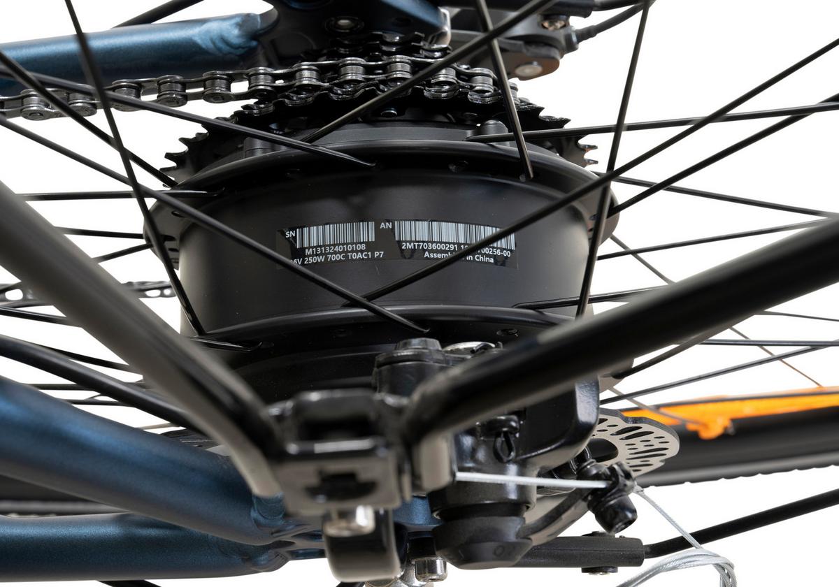 Elektrofahrrad Dunkelblau 24 Gänge - Dunkelblau, Basics, Metall (180/70/100cm)