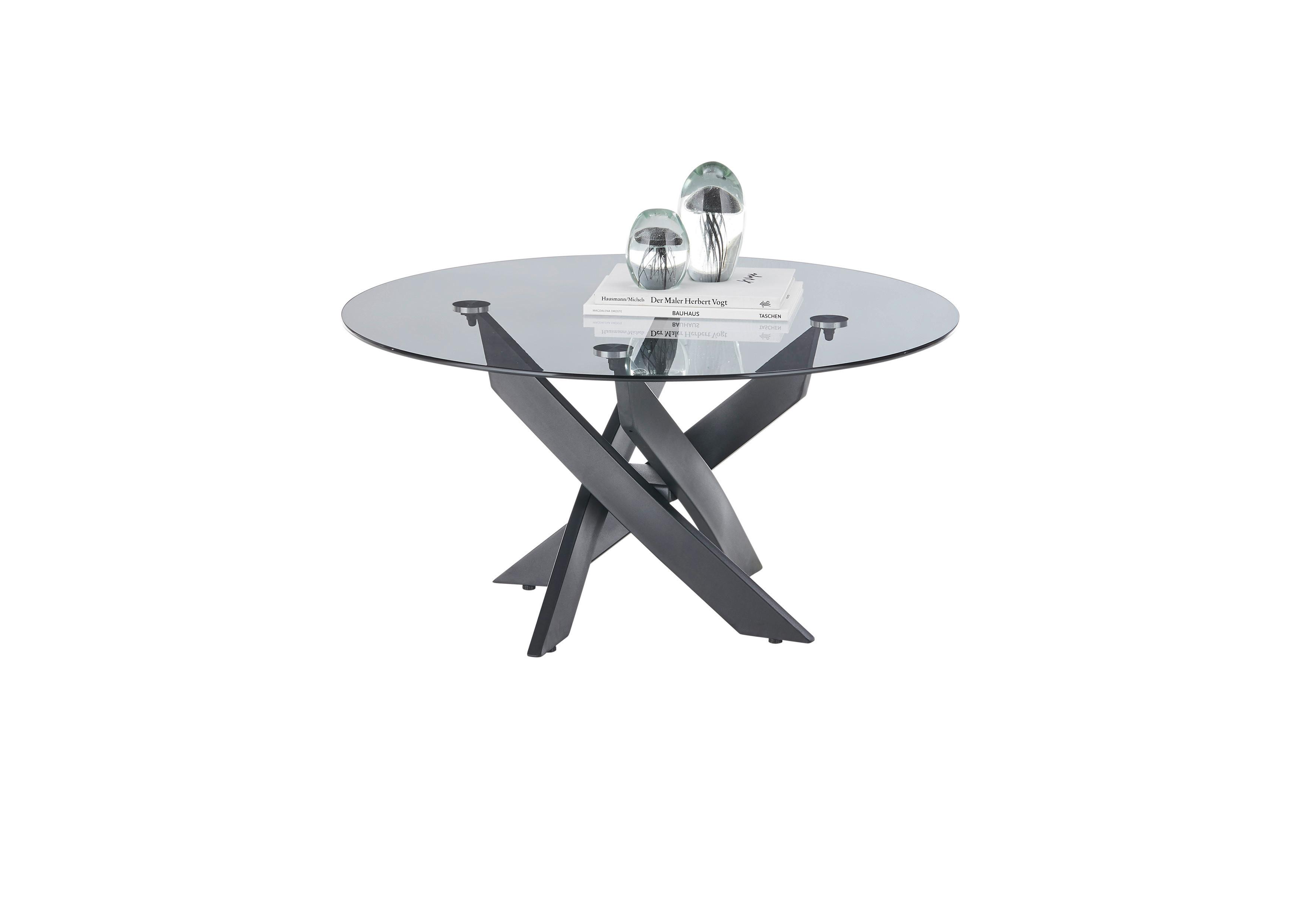 Dohányzóasztal Kopenhagen - fekete/szürke, Modern, Üveg/fém (80/45cm)