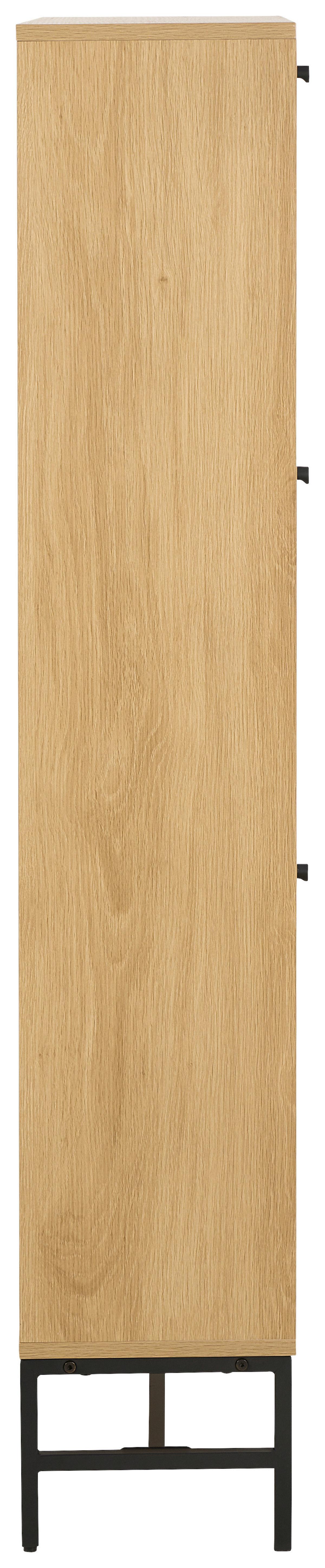 VYKLÁPĚCÍ BOTNÍK ALBANY - černá/přírodní barvy, Design, kov/dřevo (71,6/140,4/25cm)