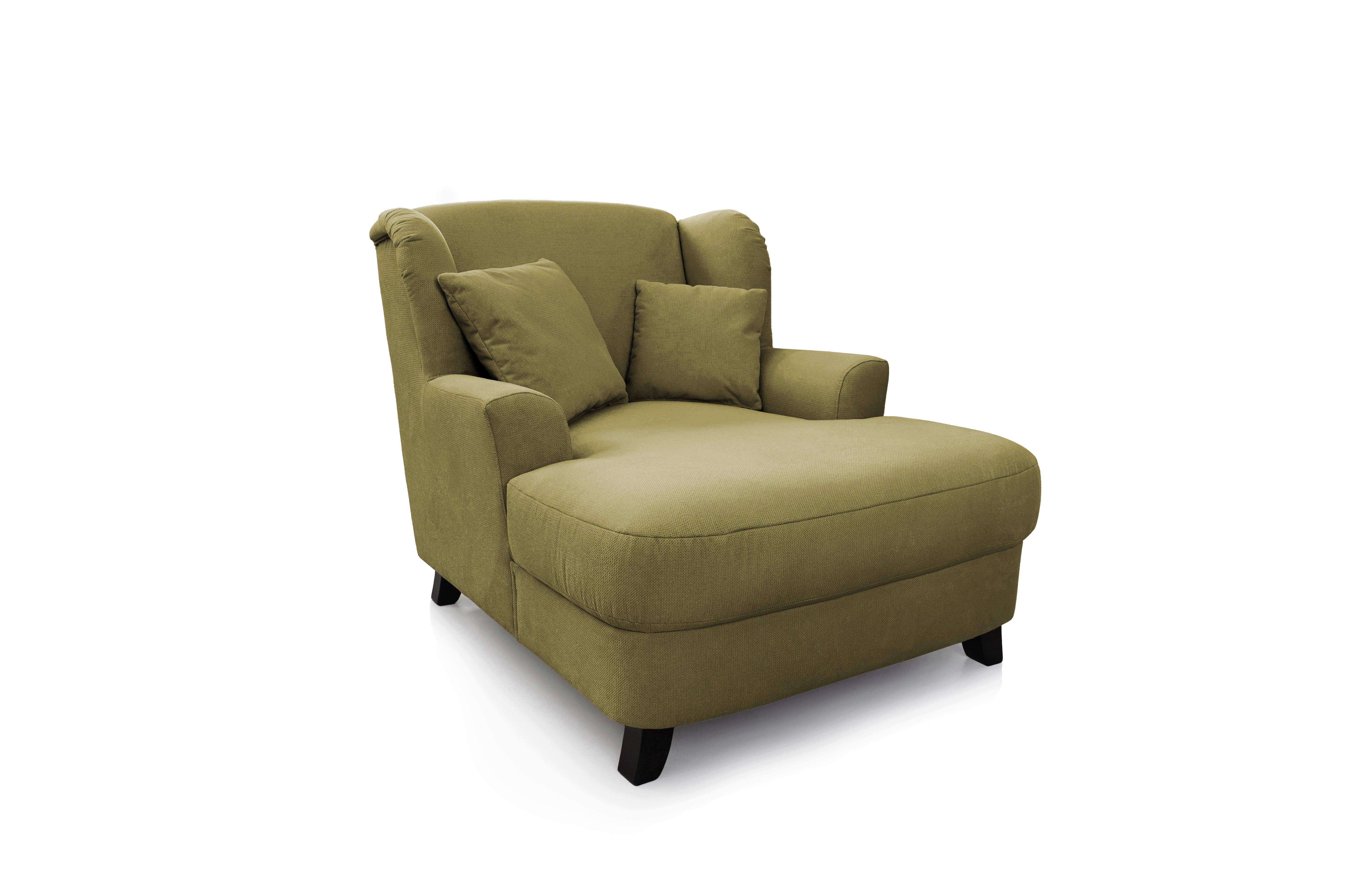 XXXL-Sessel Asado dunkelgrün teilmassiv, B: 109 cm - Dunkelgrün/Dunkelbraun, MODERN, Holzwerkstoff/Textil (109/104/145cm) - Sit & More
