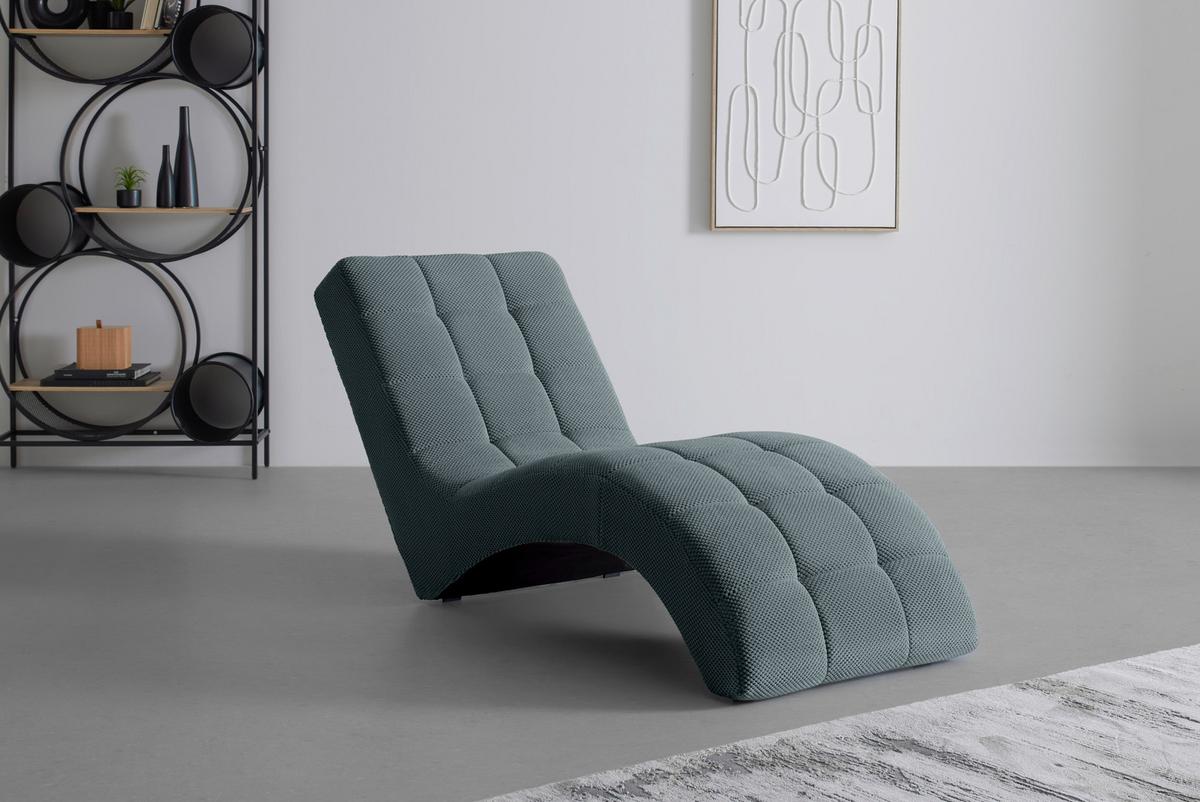 Relaxačné ležadlo LAVANDA, modrosivá, max. 120 kg - čierna/modrosivá, Modern, textil/plast (68/80/167cm) - Mömax