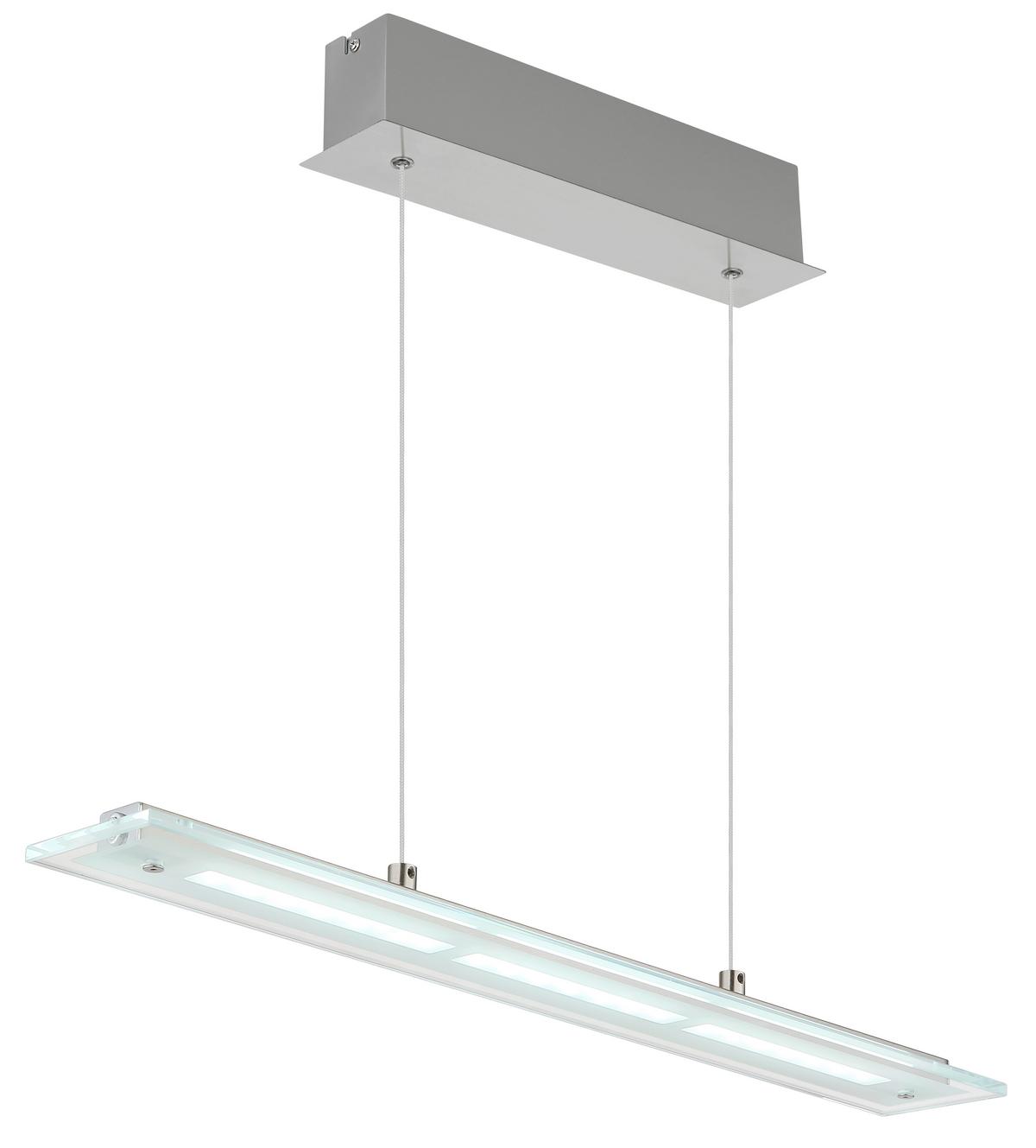 LED-HÄNGELEUCHTE Memory-Funktion - Klar/Nickelfarben, Design, Glas/Metall (64/9/150cm) - Globo